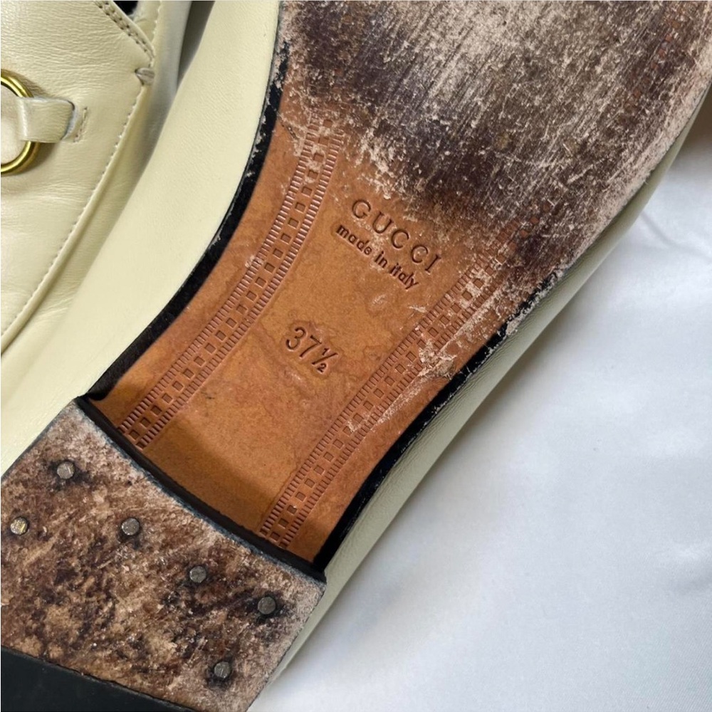 Gucci Brixton Collapsible Mystic White Horsebit Slipper Flat Loafer EU 37.5 - Picture 4 of 8